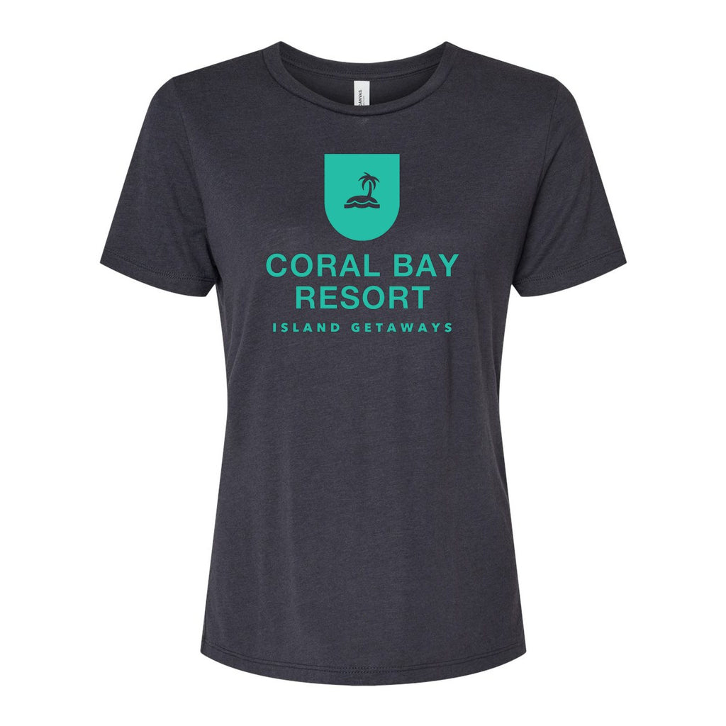 BELLA + CANVAS Women's Relaxed Fit Triblend Tee - Solid Dark Grey Triblend - Front