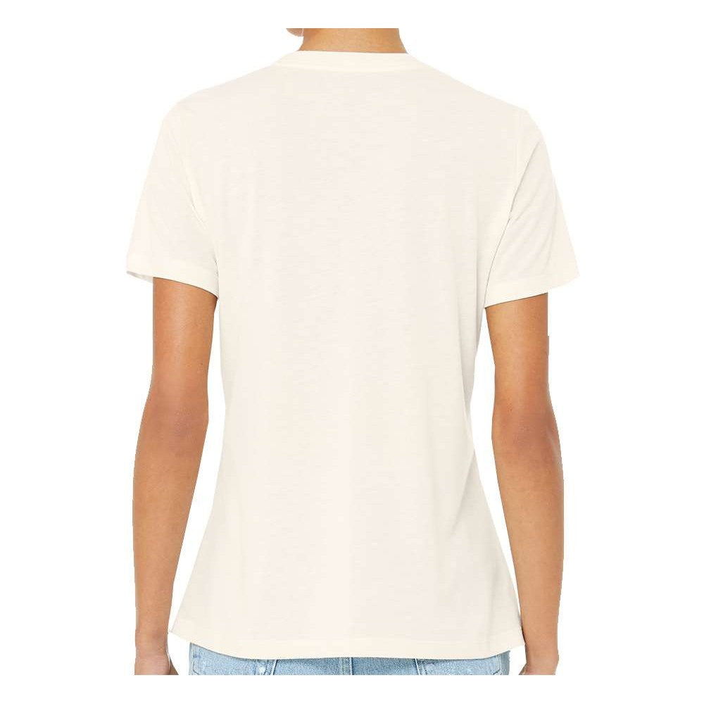 BELLA + CANVAS Women's Relaxed Fit Triblend Tee - Solid Natural Triblend - On Model Back