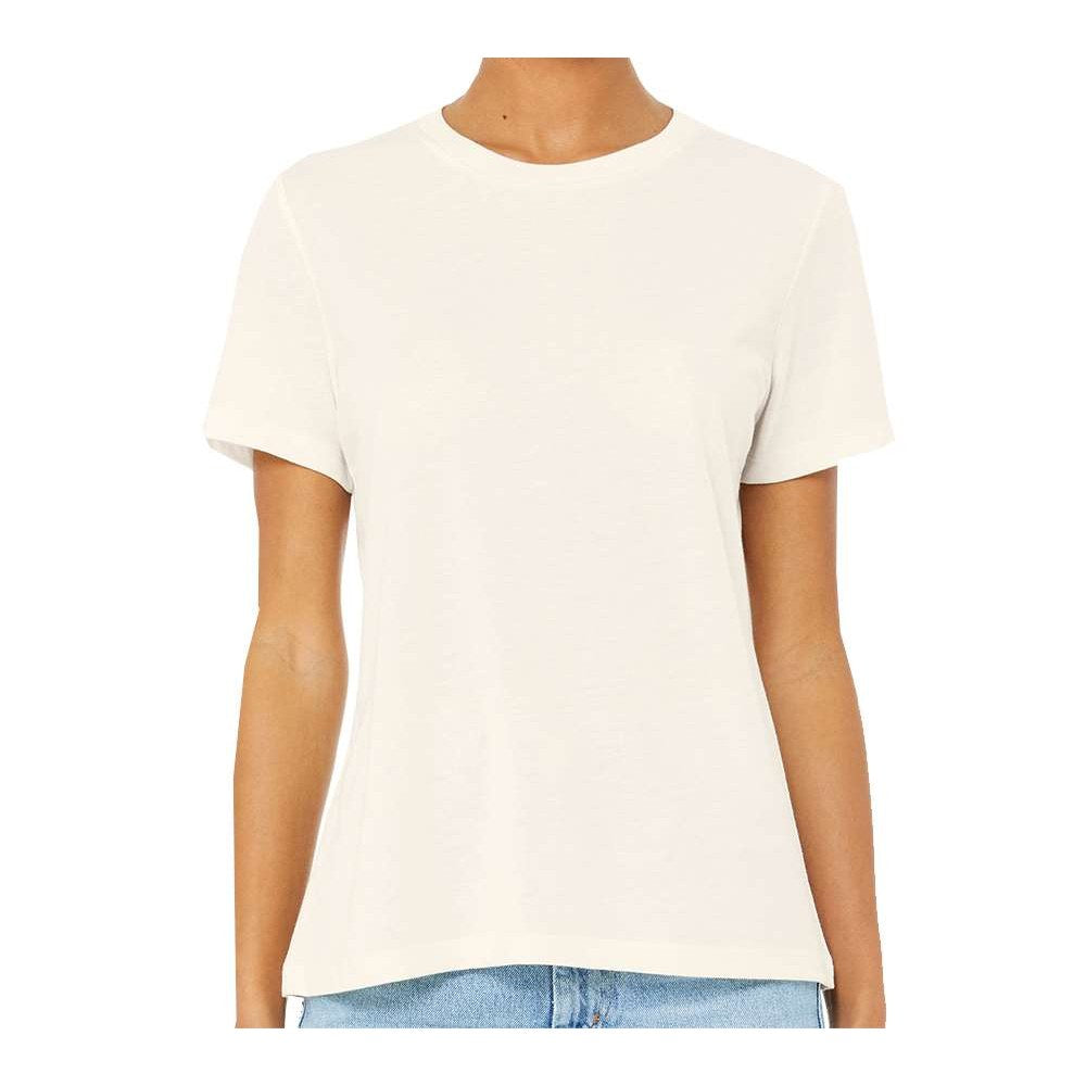 BELLA + CANVAS Women's Relaxed Fit Triblend Tee - Solid Natural Triblend - On Model Front