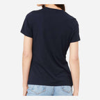 BELLA + CANVAS Women's Relaxed Fit Triblend Tee - Solid Navy Triblend - On Model Back
