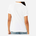 BELLA + CANVAS Women's Relaxed Fit Triblend Tee - Solid White Triblend - On Model Back