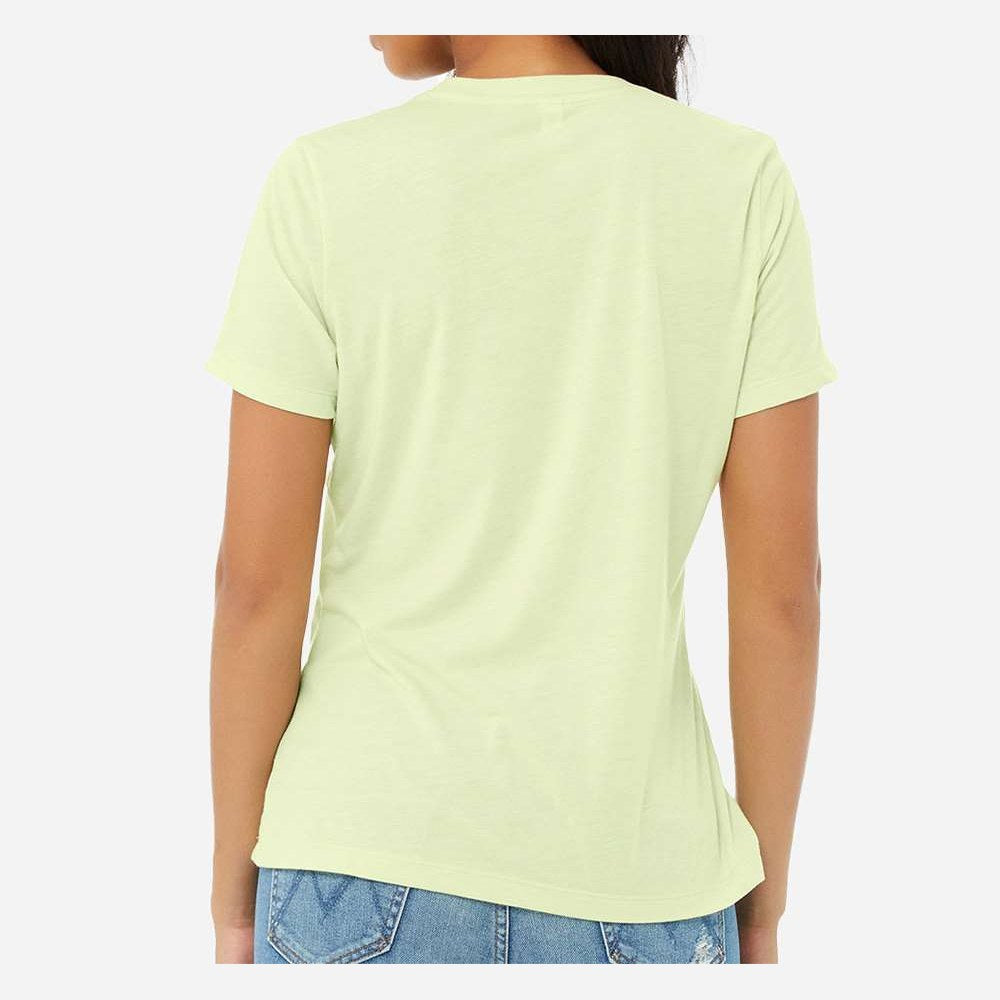 BELLA + CANVAS Women's Relaxed Fit Triblend Tee - Spring Green Triblend - On Model Back