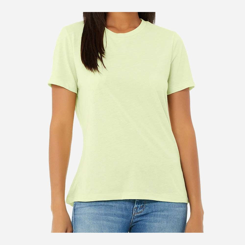 BELLA + CANVAS Women's Relaxed Fit Triblend Tee - Spring Green Triblend - On Model Front