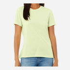 BELLA + CANVAS Women's Relaxed Fit Triblend Tee - Spring Green Triblend - On Model Front