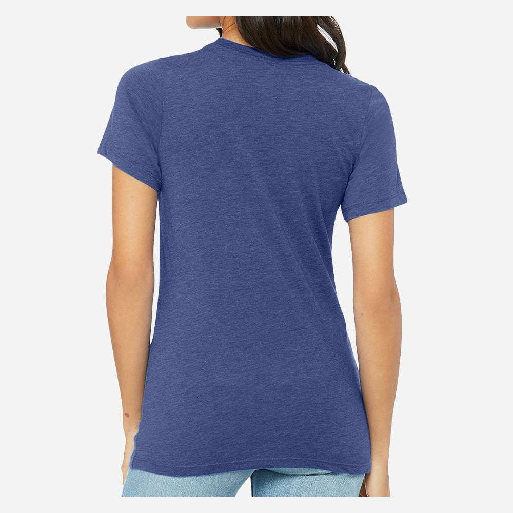 BELLA + CANVAS Women's Relaxed Fit Triblend Tee - True Royal Triblend - On Model Back