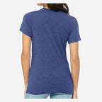 BELLA + CANVAS Women's Relaxed Fit Triblend Tee - True Royal Triblend - On Model Back