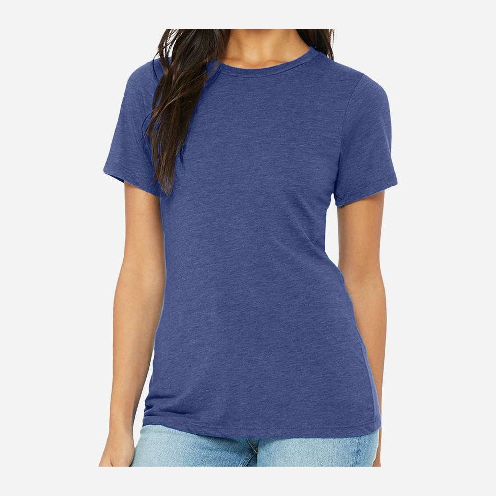 BELLA + CANVAS Women's Relaxed Fit Triblend Tee - True Royal Triblend - On Model Front