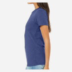 BELLA + CANVAS Women's Relaxed Fit Triblend Tee - True Royal Triblend - On Model Side