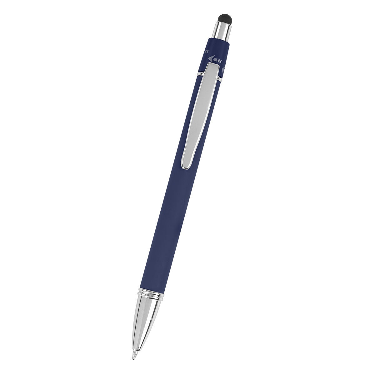 Bella Pen with Stylus in Recycled Aluminum - Navy - Front