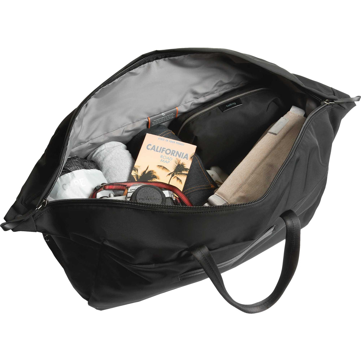 Bellroy Classic Weekender Duffel Bag, 45L Transfer - Black - Top 2