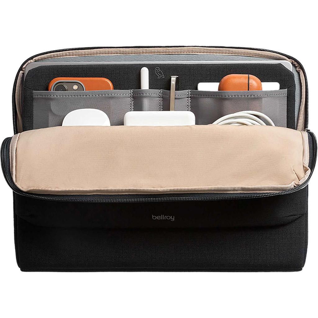 Bellroy Laptop Caddy, 16 Inches Embroidery - Black - Front Open