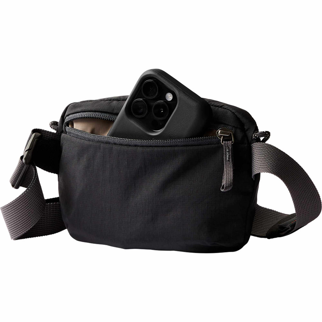 Bellroy Lite Belt Bag in Recycled Ripstop Transfer - Black - Left Angle Propped