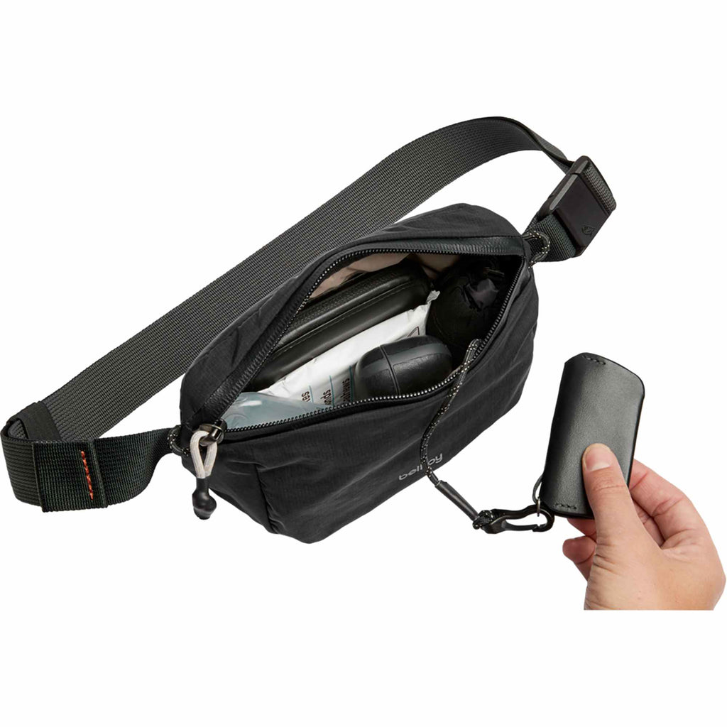 Bellroy Lite Belt Bag in Recycled Ripstop Transfer - Black - Open