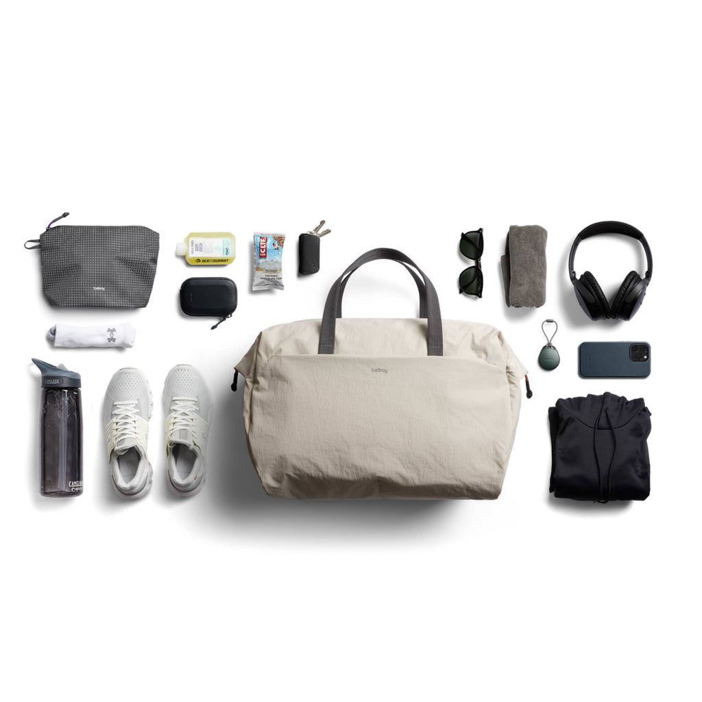 Bellroy Lite Packable Duffel Bag in Recycled Ripstop Transfer - ASH - Front Propped