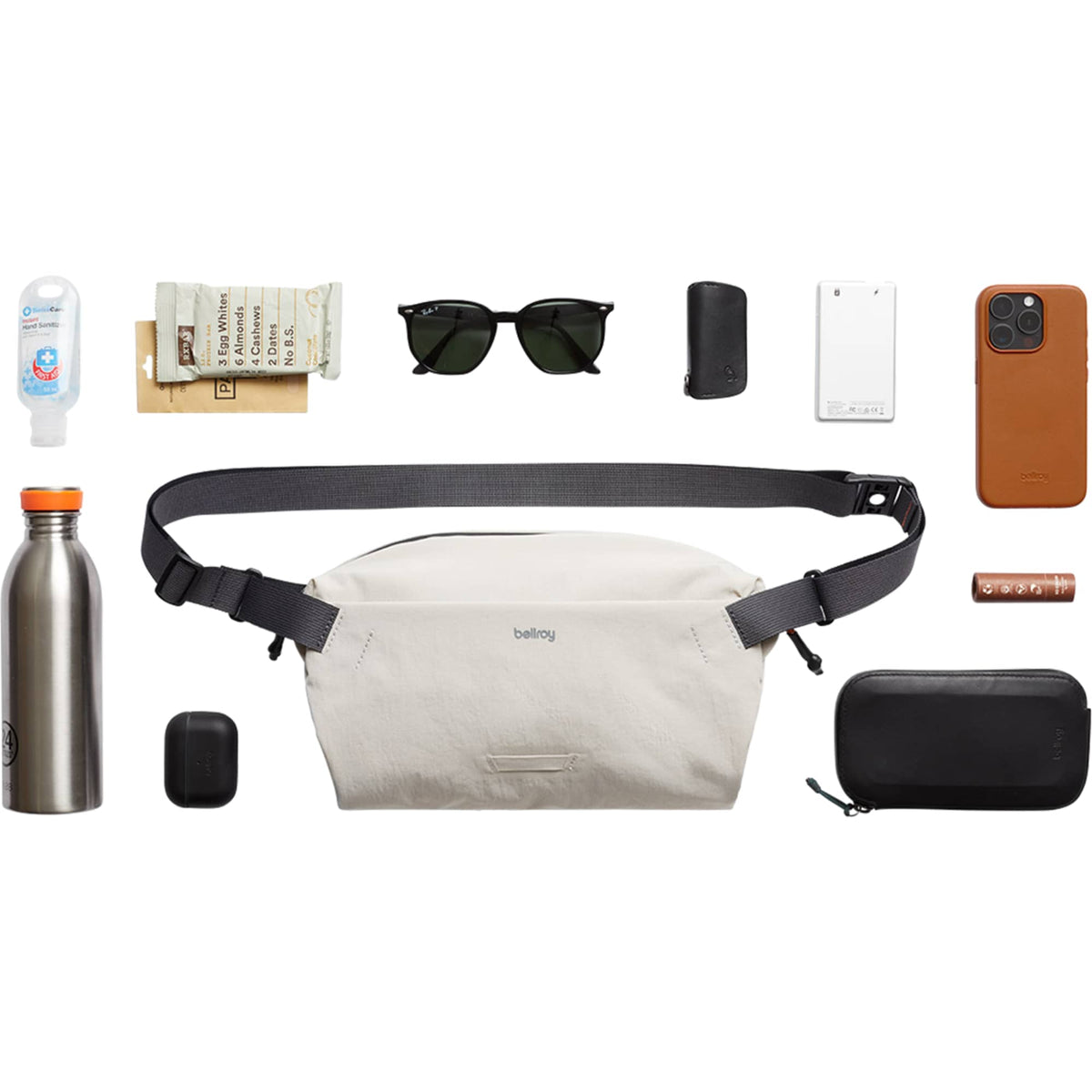 Bellroy Lite Sling Bag in Recycled Ripstop, 7L Transfer - ASH - Front Props