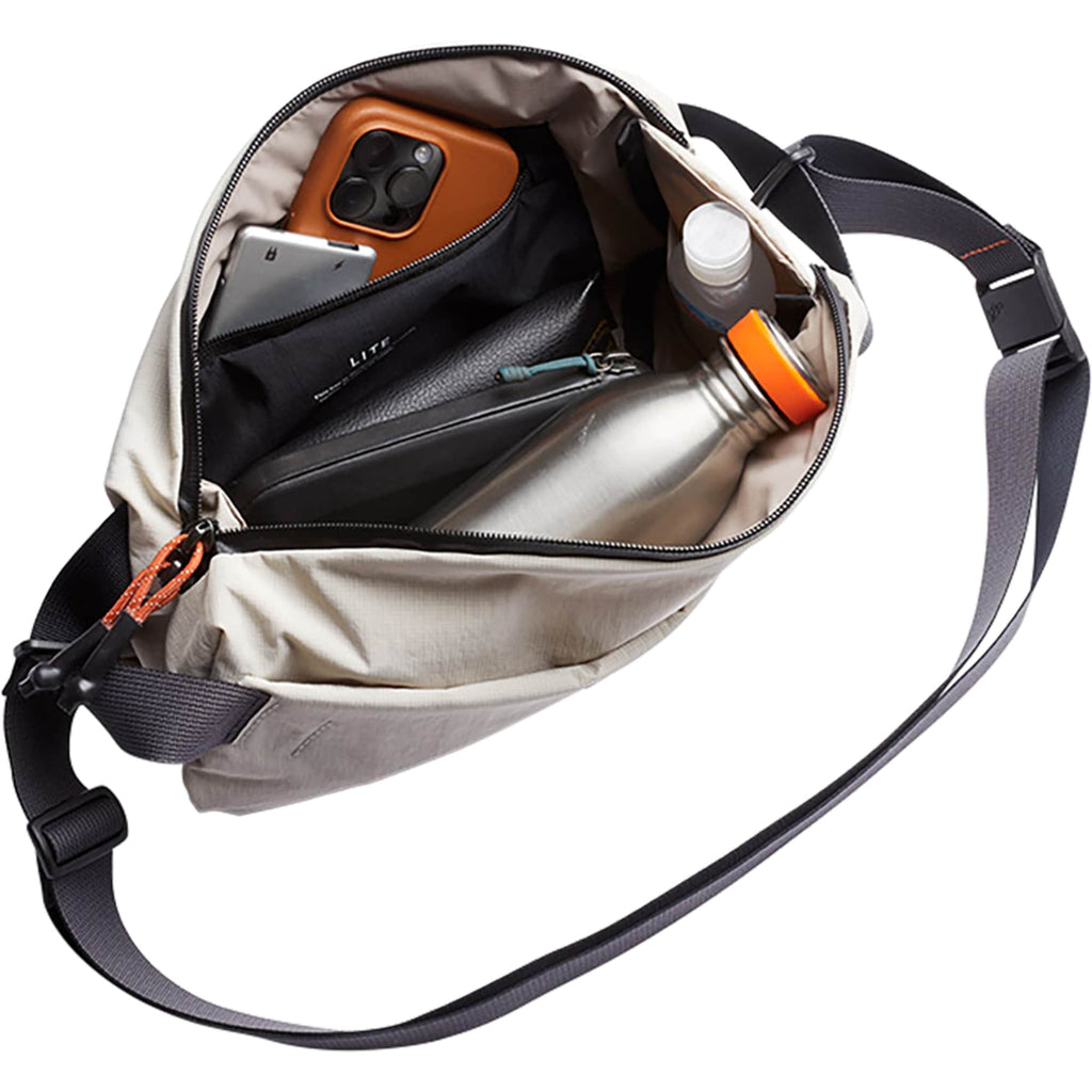Bellroy Lite Sling Bag in Recycled Ripstop, 7L Transfer - ASH - Top Open 2
