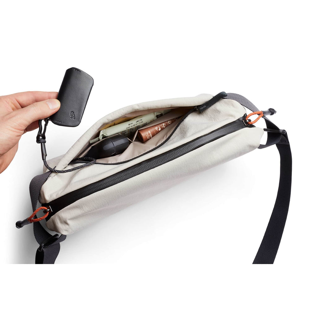 Bellroy Lite Sling Bag in Recycled Ripstop, 7L Transfer - ASH - Top Open