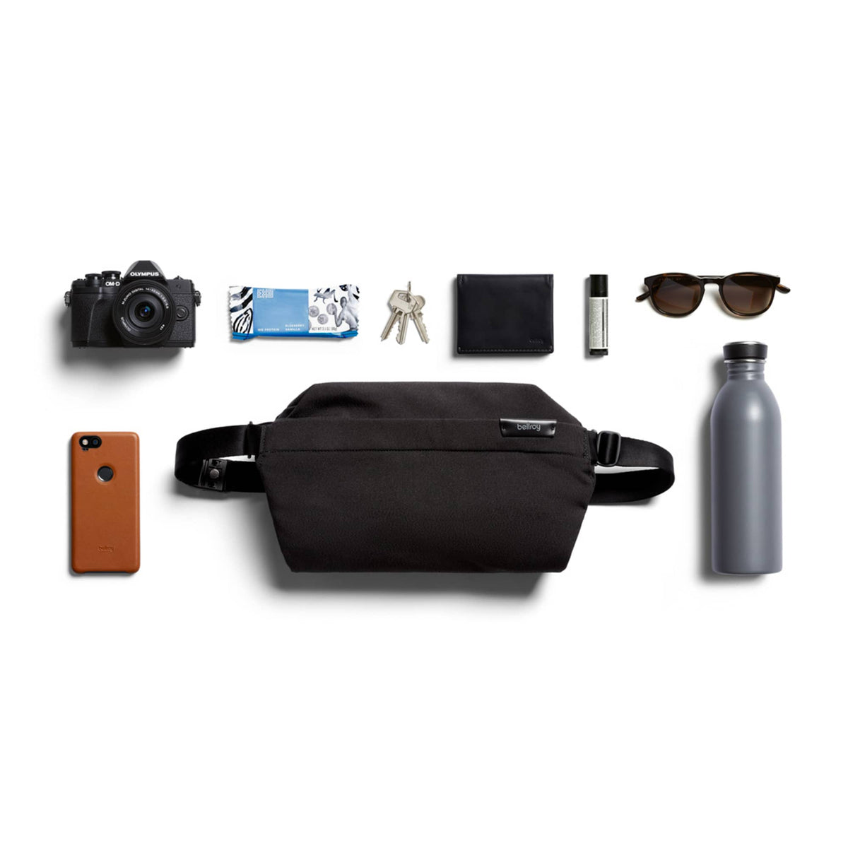 Bellroy Sling Bag in Recycled Polyester Transfer - Black - Flat