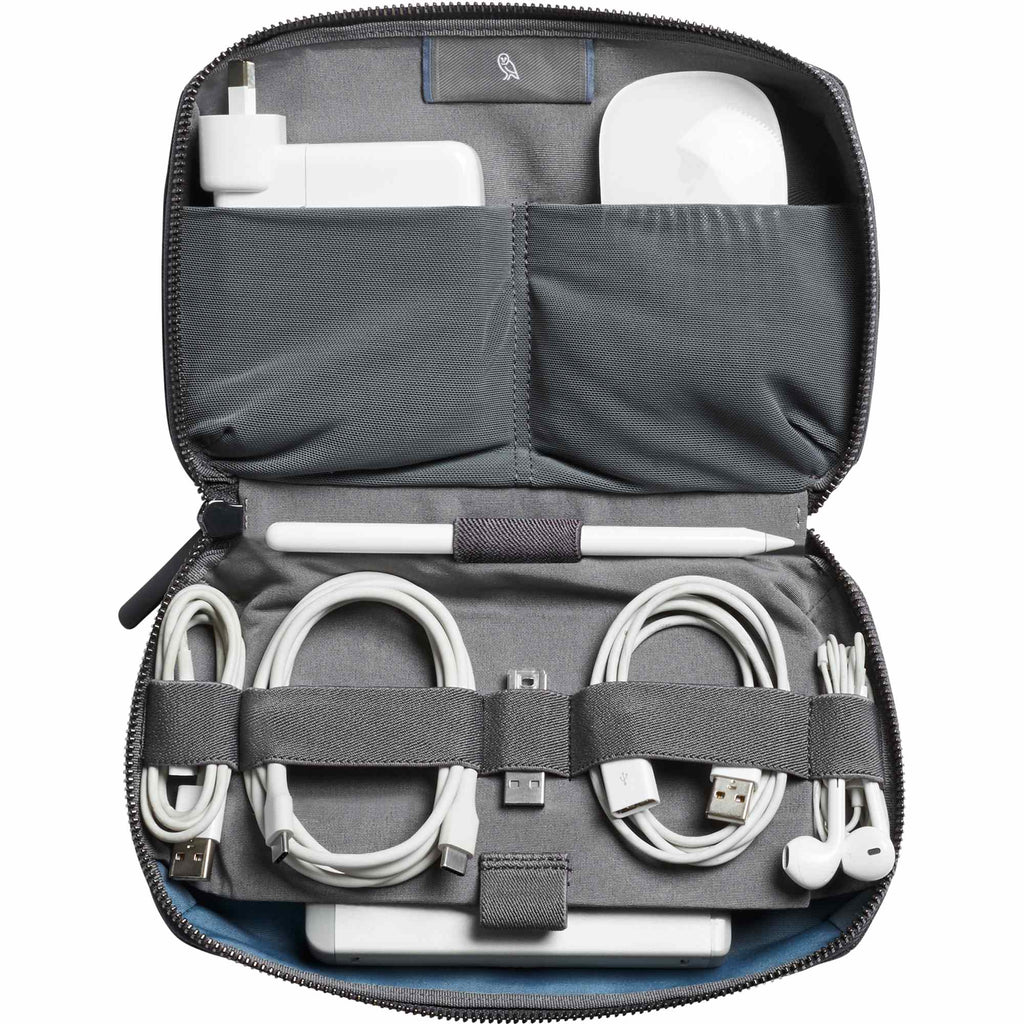 Bellroy Tech Kit Organizer in Recycled Nylon Transfer - Black - Front 3