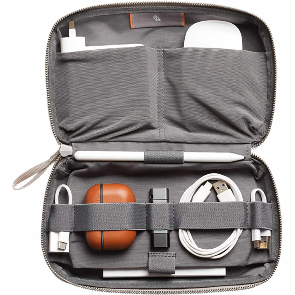 Bellroy Tech Kit Organizer in Recycled Nylon Transfer - Saltbrush - Open