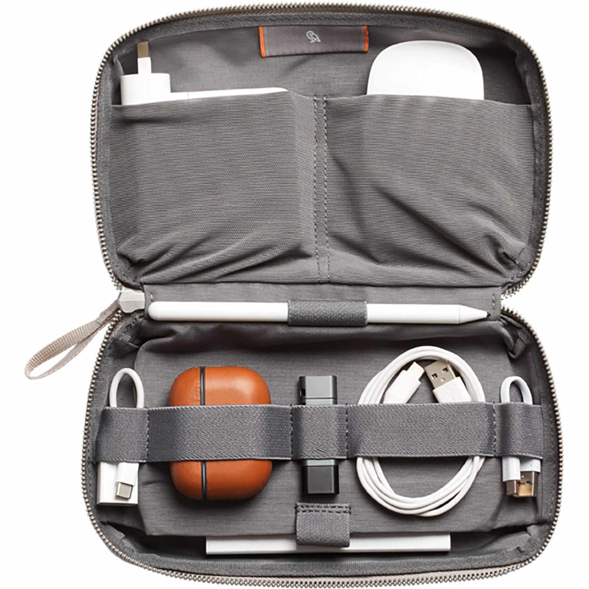 Bellroy Tech Kit Organizer in Recycled Nylon Transfer - Saltbrush - Open