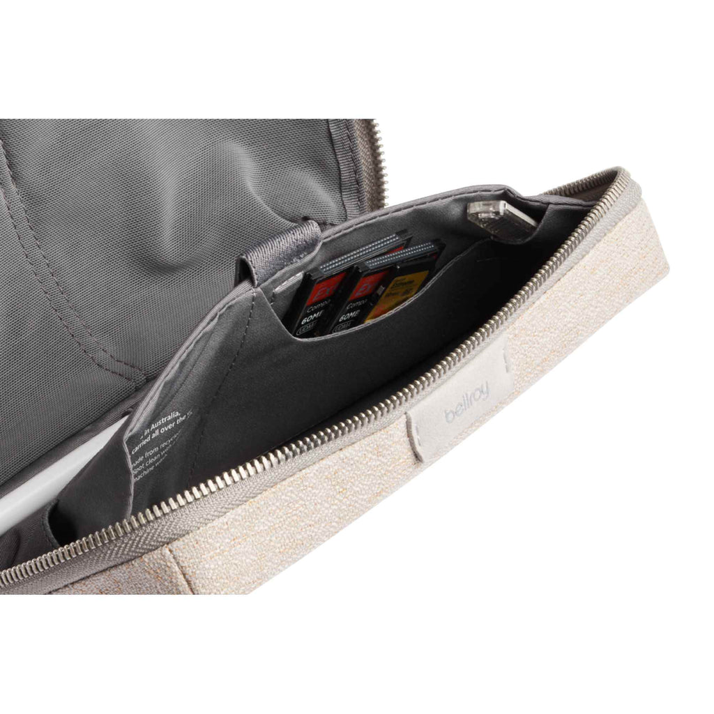 Bellroy Tech Kit Organizer in Recycled Nylon Transfer - Saltbrush - Right Angle Detail