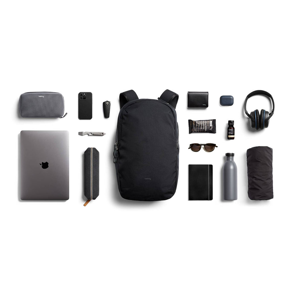 Bellroy Via Laptop Backpack, 16 Inch Embroidery - Black - Front Detail