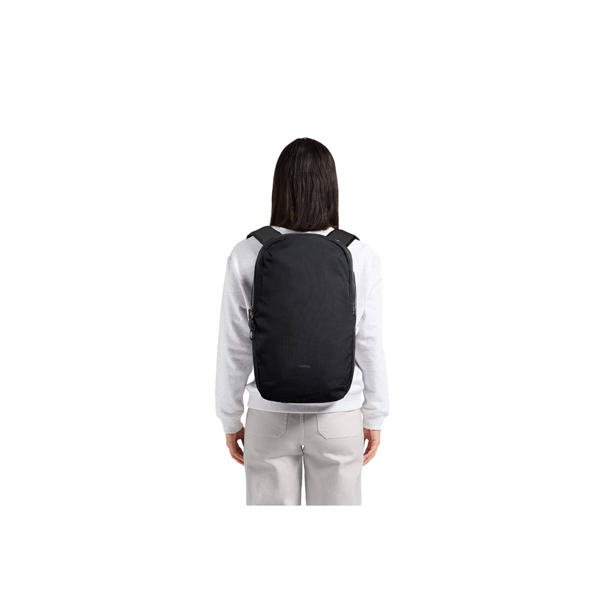 Bellroy Via Laptop Backpack, 16 Inch Embroidery - Black - Front On Model 2