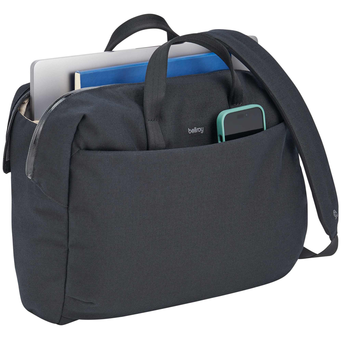 Bellroy Via Work Bag, 16 Inches Embroidery - Black - Right Angle 4