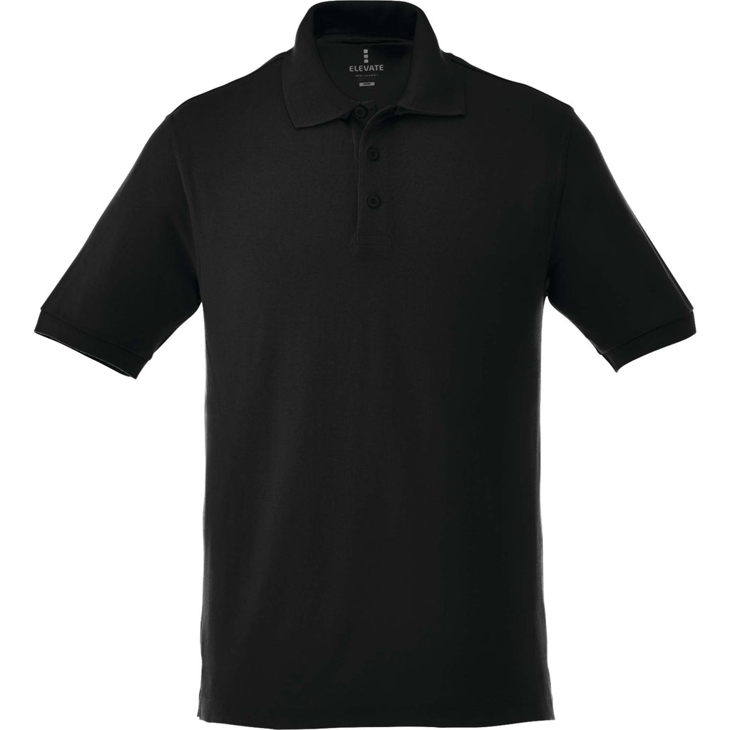 Belmont Cotton Pique Polo for Men Transfer - Black - Back Flat 2
