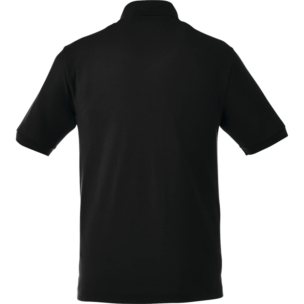 Belmont Cotton Pique Polo for Men Transfer - Black - Back Flat