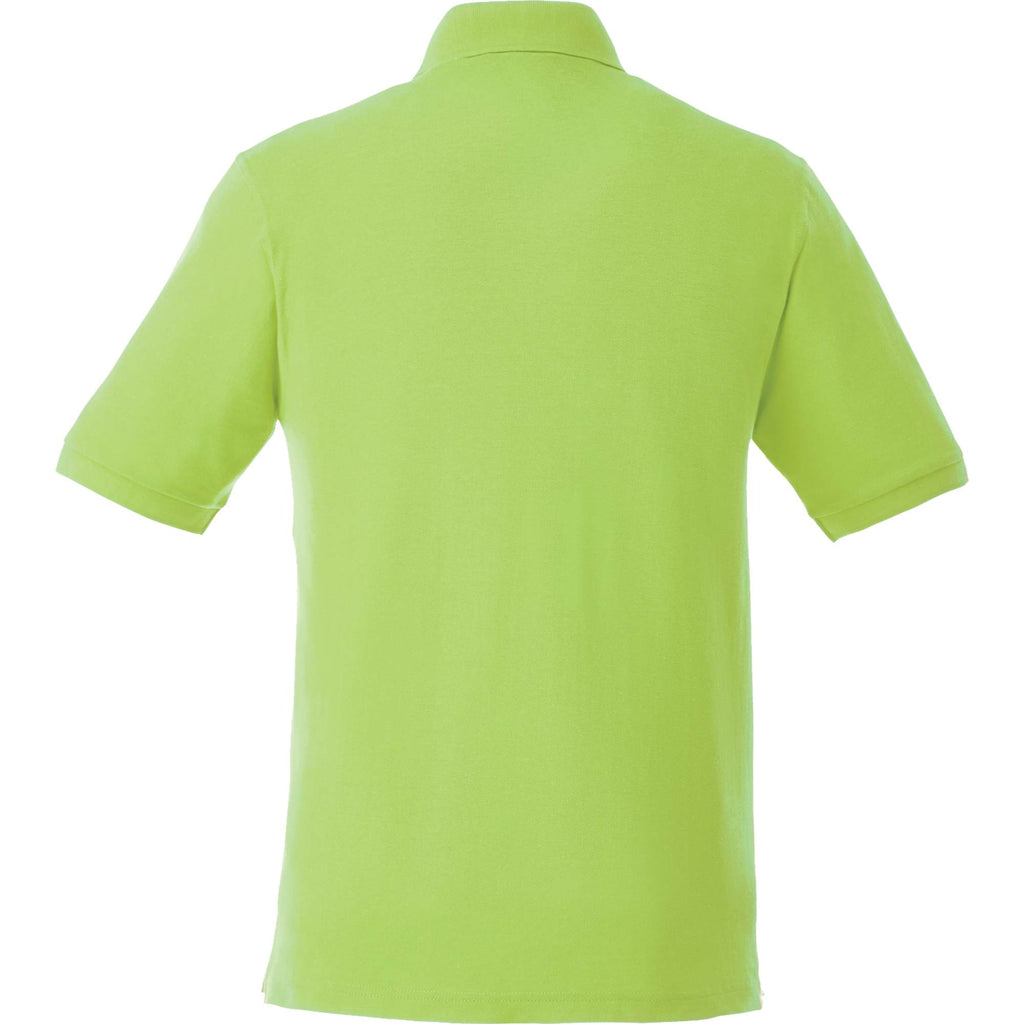 Belmont Cotton Pique Polo for Men Transfer - Dark Citron Green - Back Flat