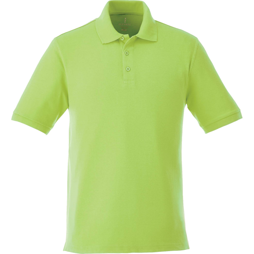 Belmont Cotton Pique Polo for Men Transfer - Dark Citron Green - Front Flat