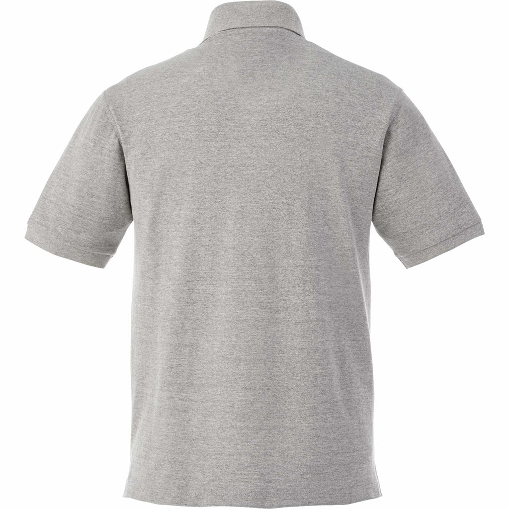 Belmont Cotton Pique Polo for Men Transfer - Heather Grey - Back Flat
