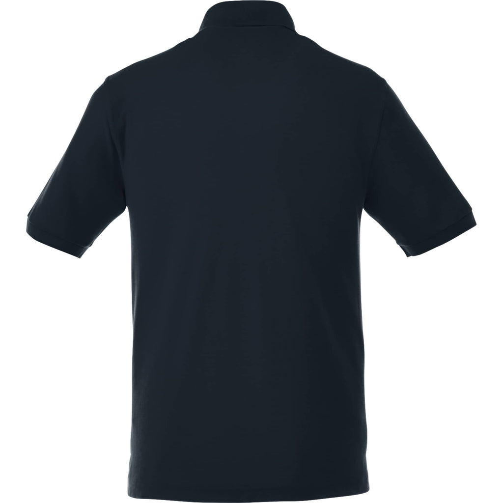 Belmont Cotton Pique Polo for Men Transfer - Navy - Back Flat