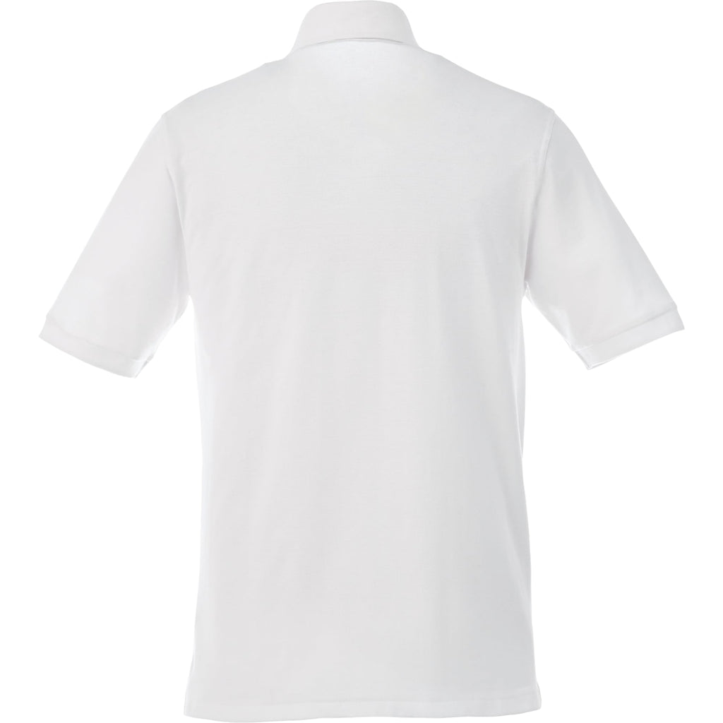 Belmont Cotton Pique Polo for Men Transfer - White - Back Flat