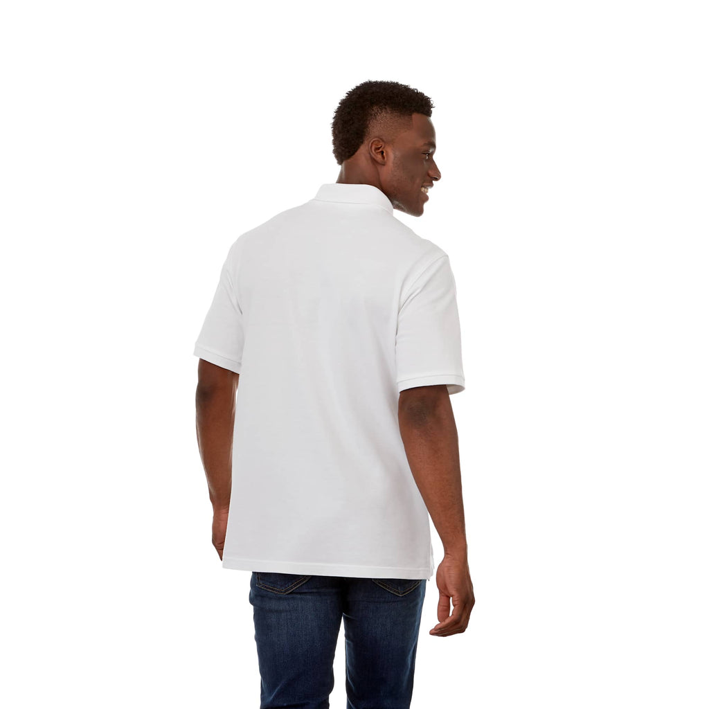 Belmont Cotton Pique Polo for Men Transfer - White - Back On Model 2