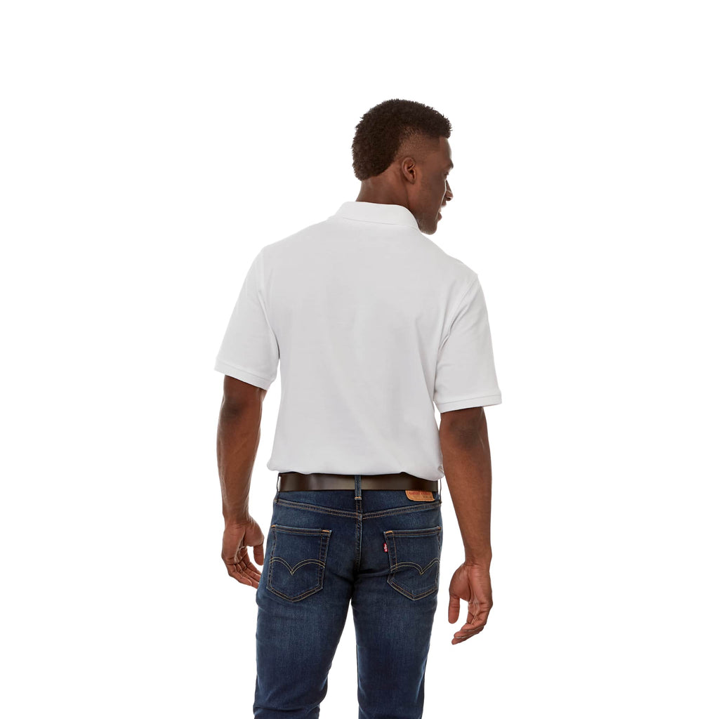 Belmont Cotton Pique Polo for Men Transfer - White - Back On Model