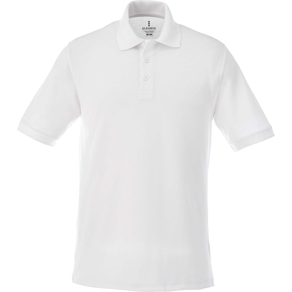 Belmont Cotton Pique Polo for Men Transfer - White - Front Flat