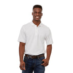 Belmont Cotton Pique Polo for Men Transfer - White - Front On Model