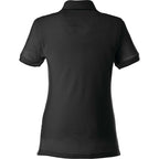 Belmont Cotton Pique Polo for Women Embroidery - Black - Back Flat