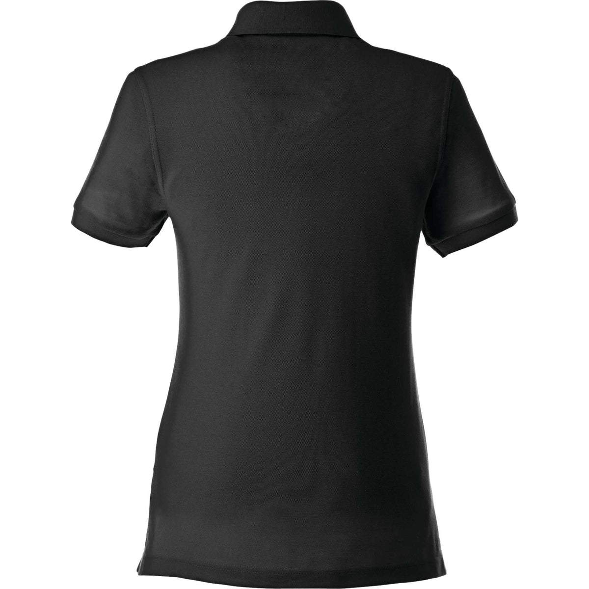 Belmont Cotton Pique Polo for Women Embroidery - Black - Back Flat