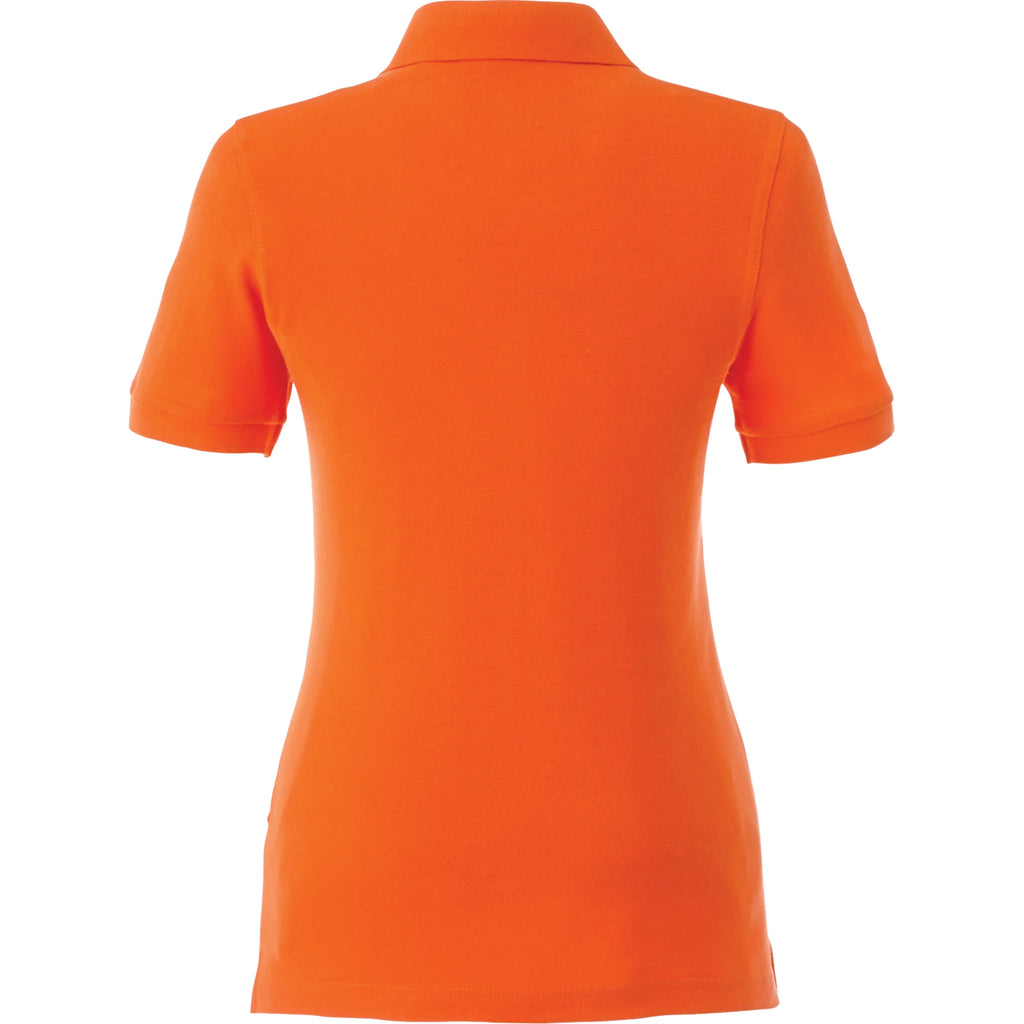 Belmont Cotton Pique Polo for Women Embroidery - Orange - Back Flat