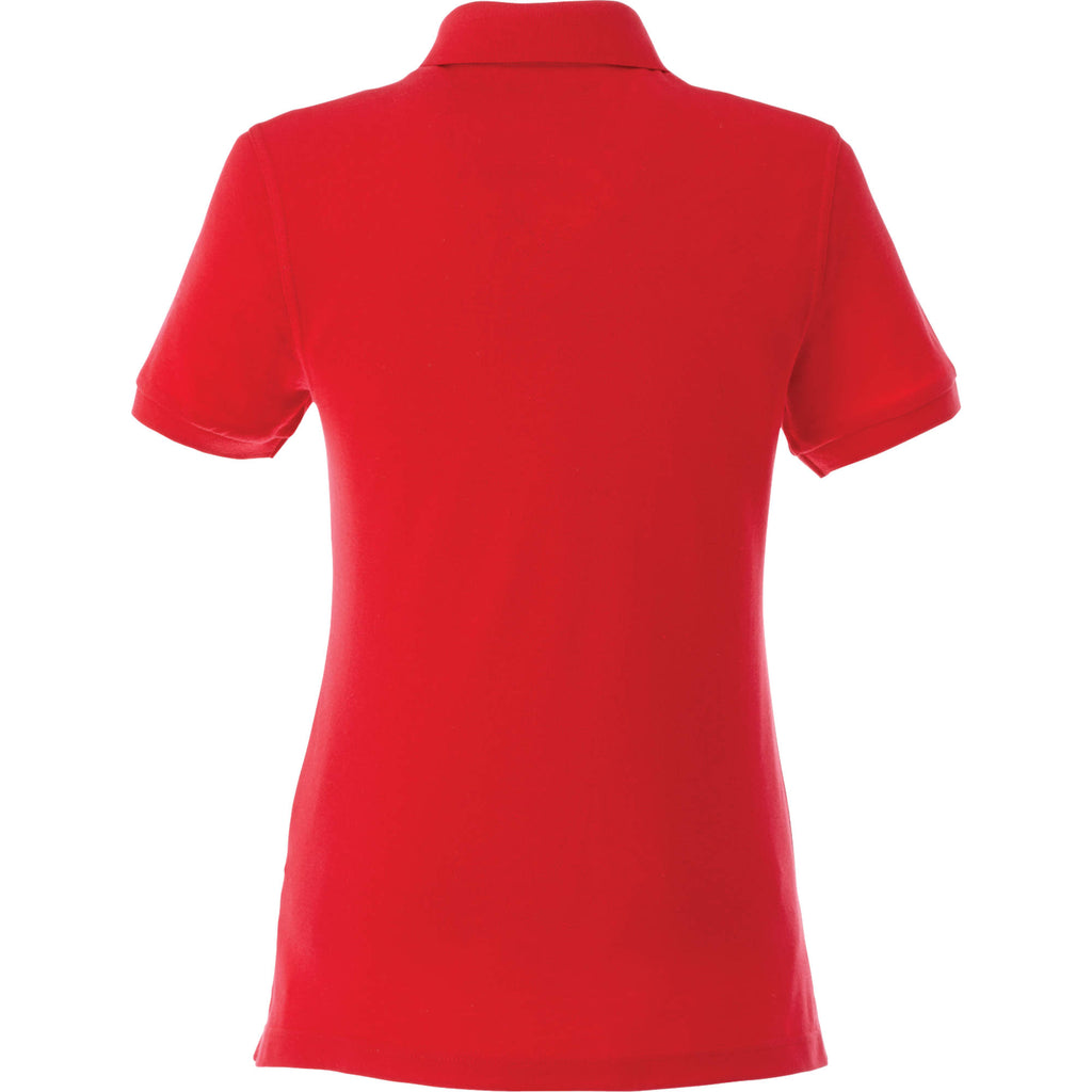 Belmont Cotton Pique Polo for Women Embroidery - Team Red - Back Flat