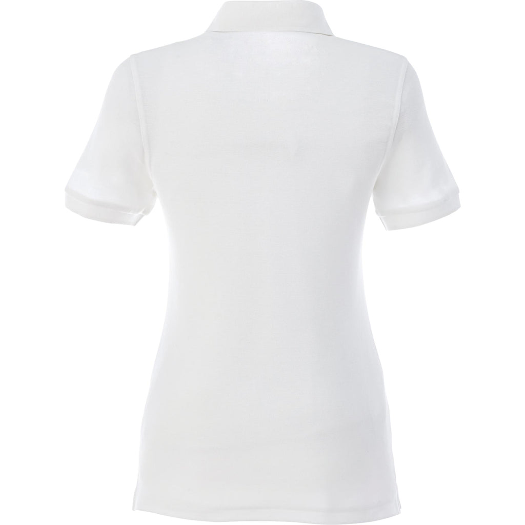 Belmont Cotton Pique Polo for Women Embroidery - White - Back Flat