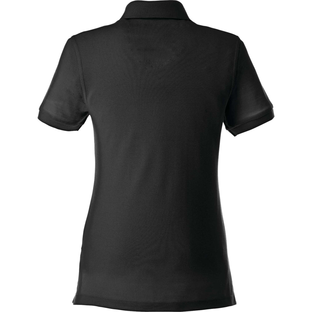Belmont Cotton Pique Polo for Women Transfer - Black - Back Flat