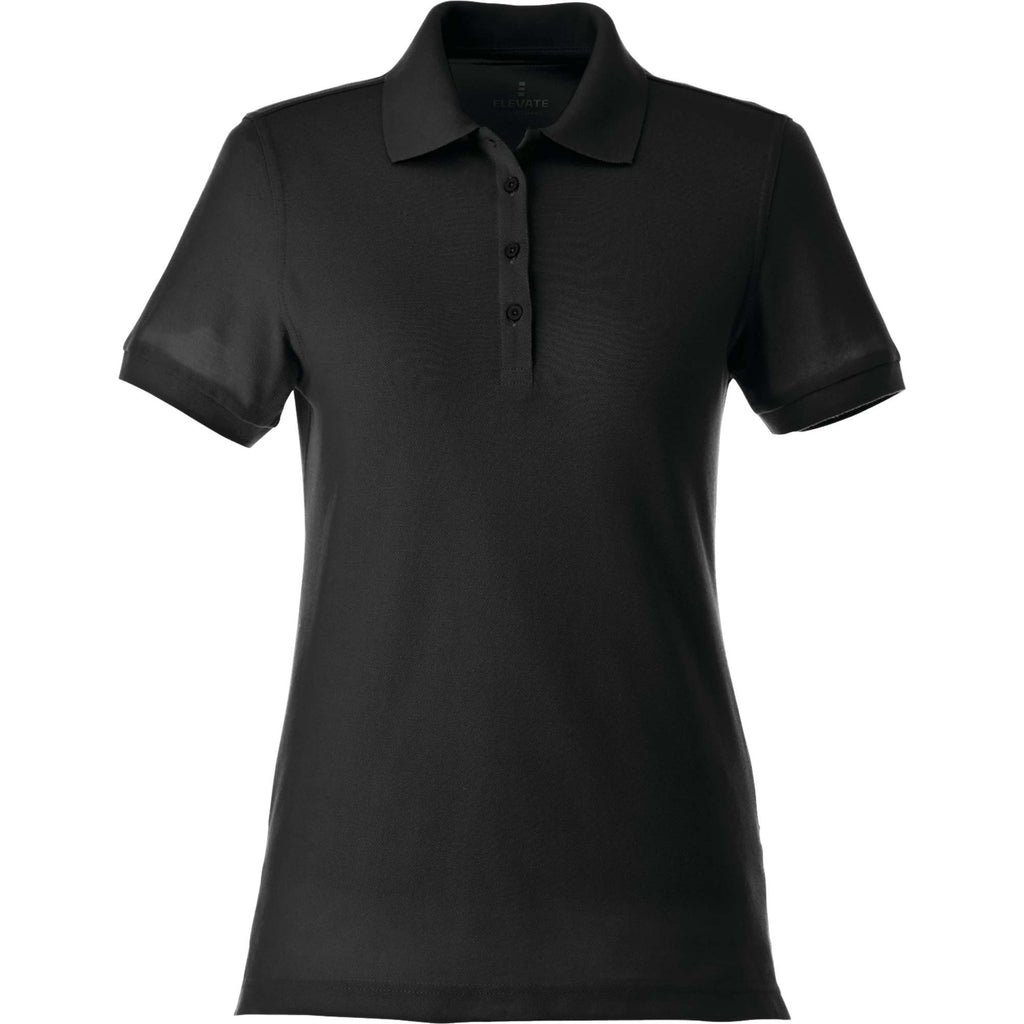 Belmont Cotton Pique Polo for Women Transfer - Black - Front Flat