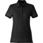 Belmont Cotton Pique Polo for Women Transfer - Black - Front Flat