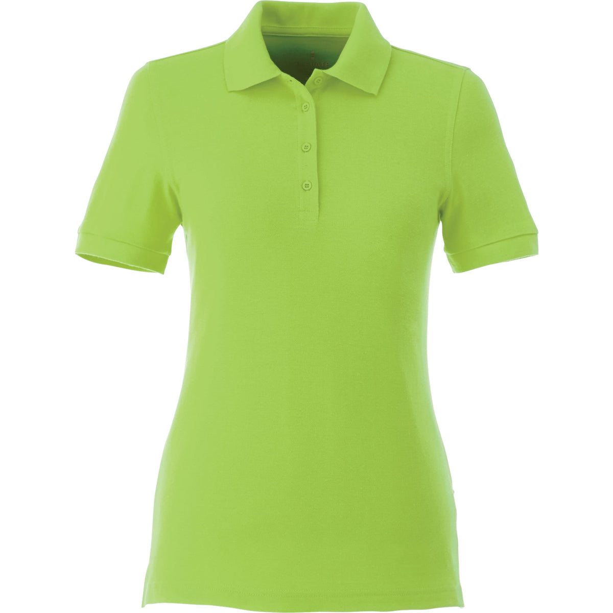 Belmont Cotton Pique Polo for Women Transfer - Dark Citron Green - Front Flat