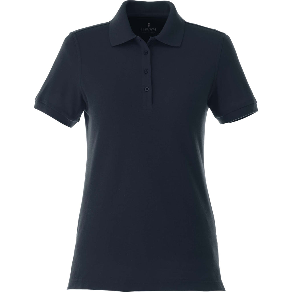 Belmont Cotton Pique Polo for Women Transfer - Navy - Front Flat